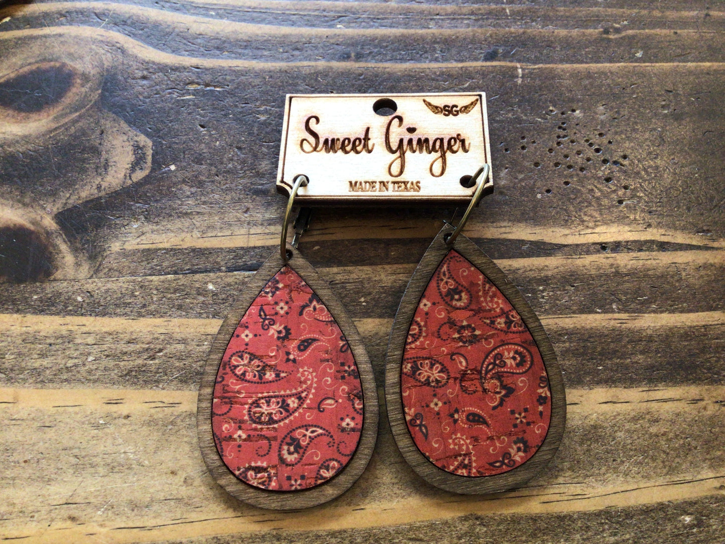 Sweet Ginger Large Teardrop Earrings