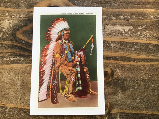 Osage Indian in Full Dress Postcard