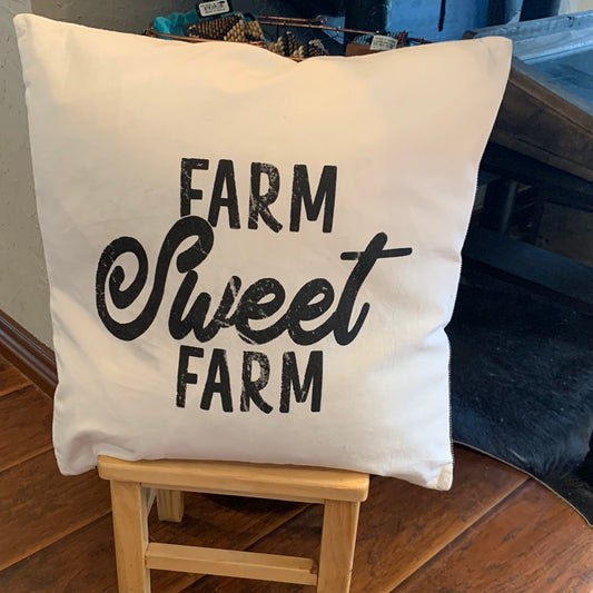 Double Sided Farm Sweet Farm Pillow