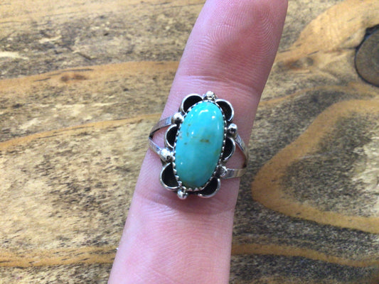 SS Large Turquoise Stone Ring