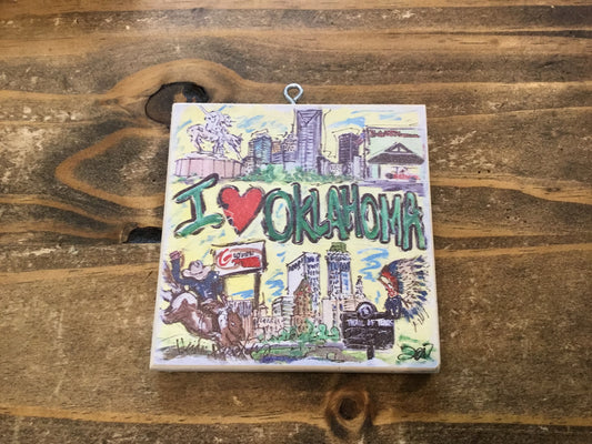 Custom I Love Oklahoma Ornament