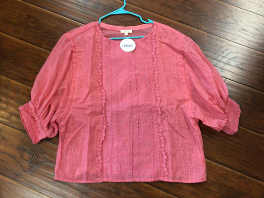 Lace Solid Woven Blouse