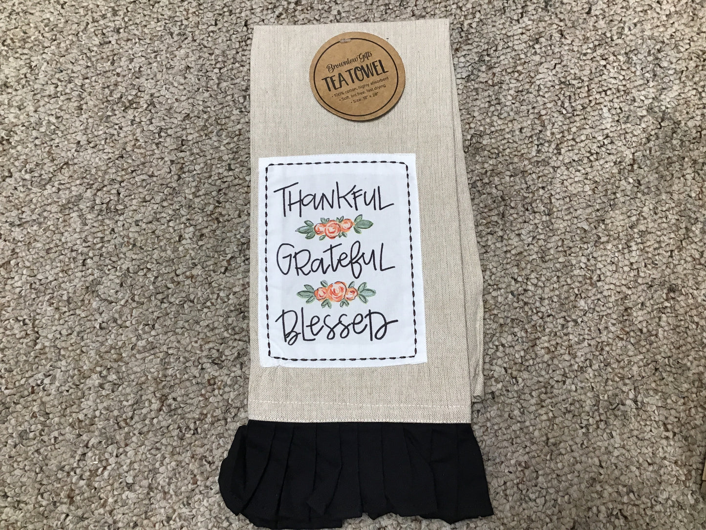 Thankful Grateful Blessed Tea Towel