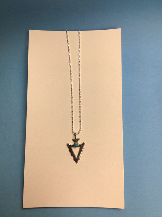 SS Arrowhead Turquoise Stone Necklace