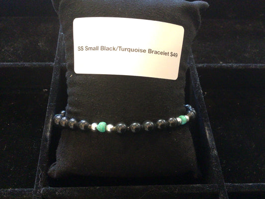 SS Small Black/Turquoise Bracelet