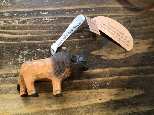 Bison Hand Crafted Wood Ornament