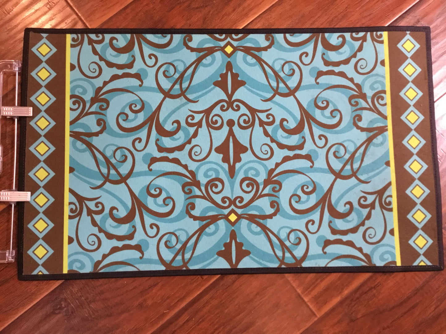 Teal and Brown Door Mat