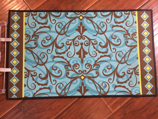 Teal and Brown Door Mat
