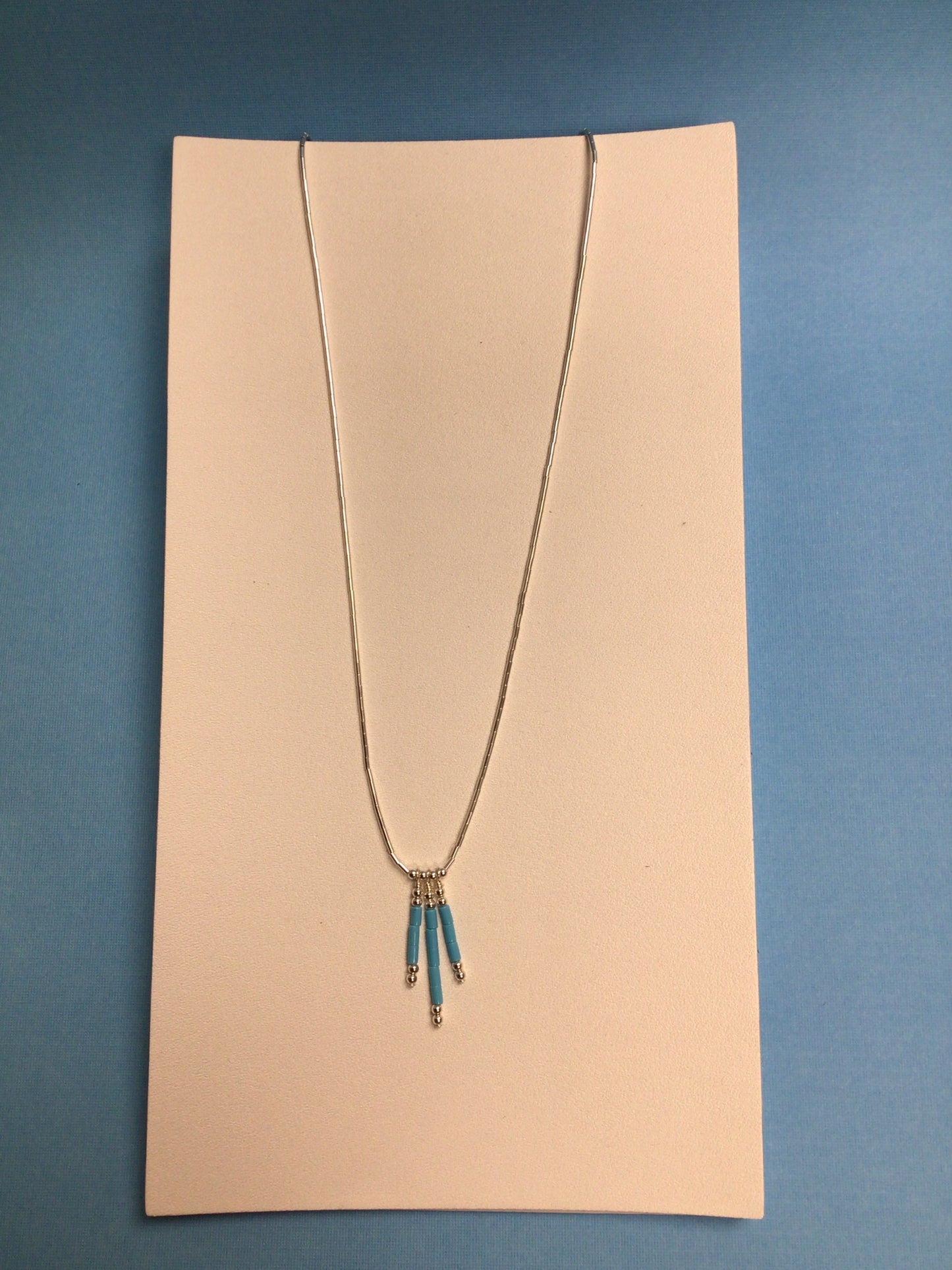 SS 3 Turquoise Fringe Necklace