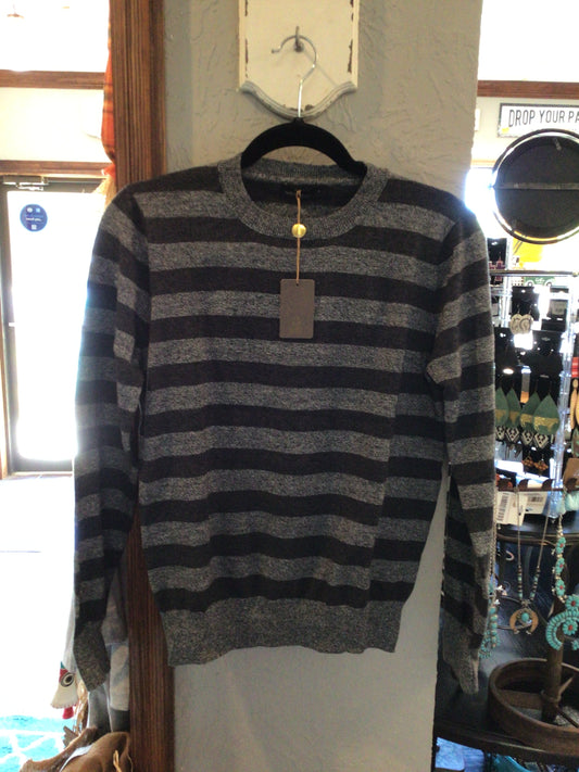 Marled Stripes Black/Gray Sweater
