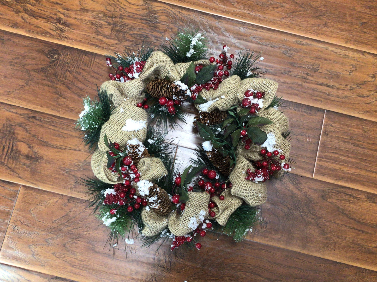 Burlap and Berry Wreath