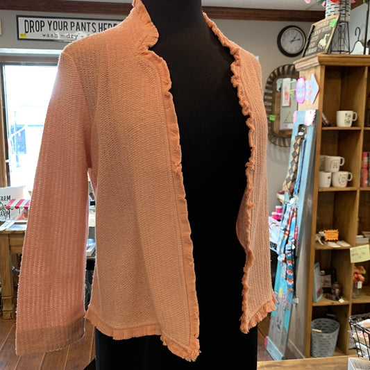Fringe Edge Crop Boucle Terry Jacket