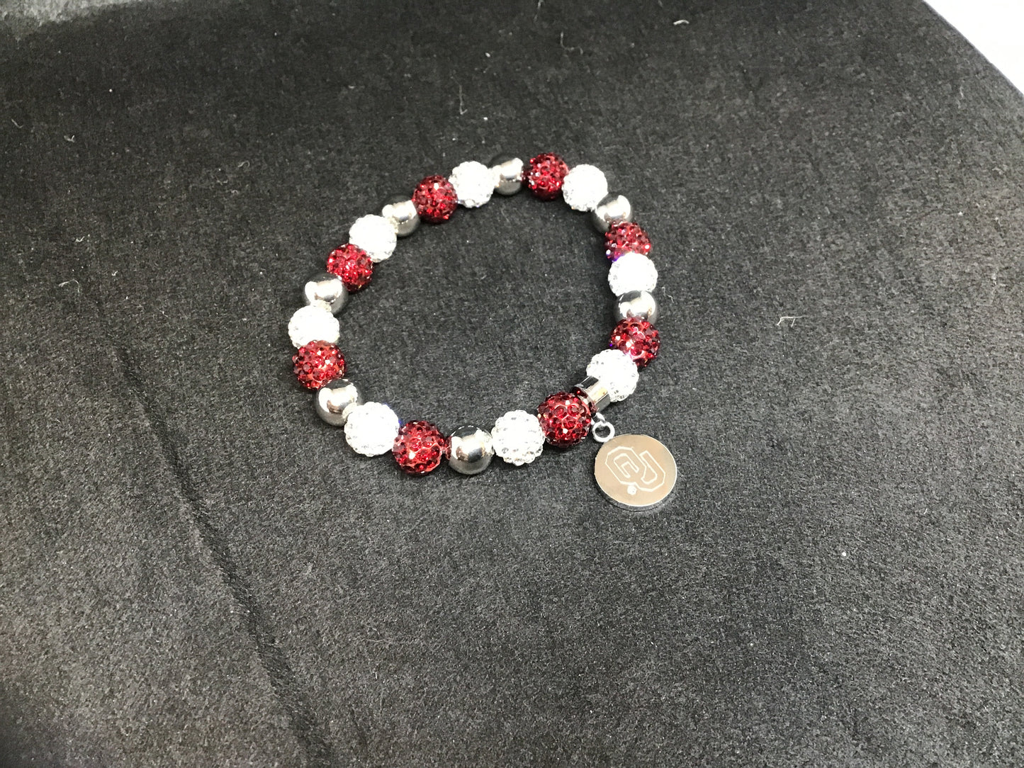 Rustic Cuff Andrea White/Crimson OU