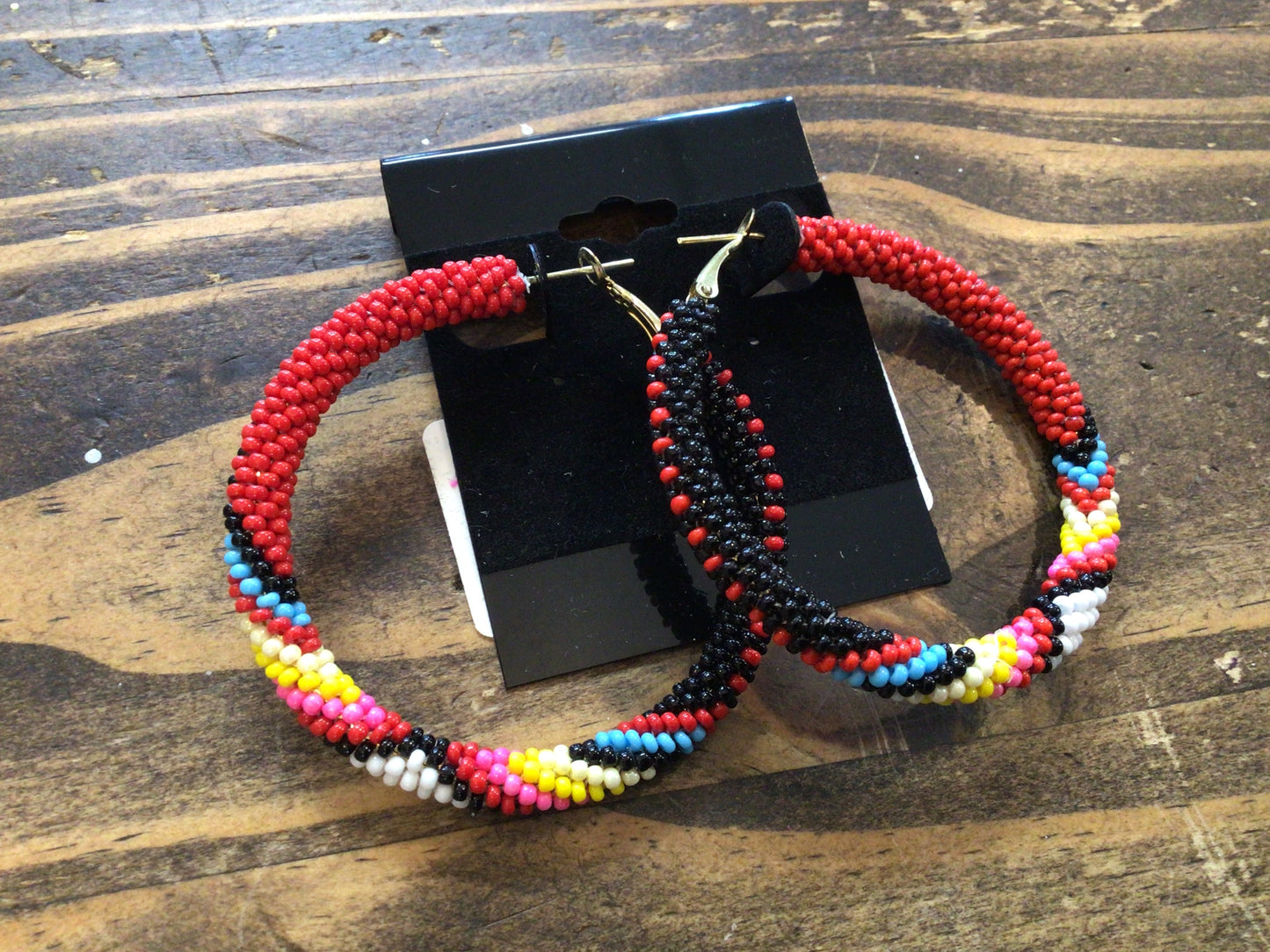 Seed Bead Serape Hoops