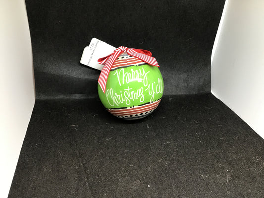 Round Christmas Y’all Ornament