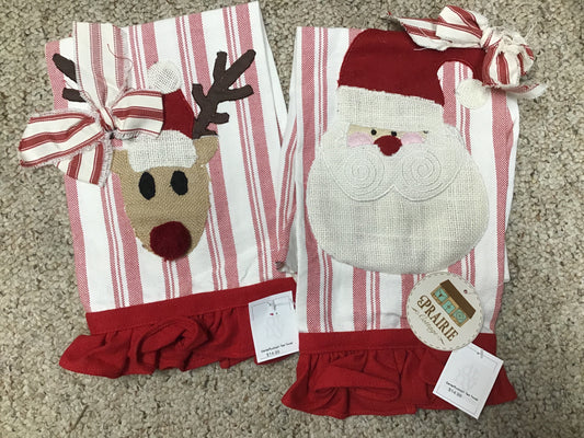 Santa/Rudolph Tea Towel