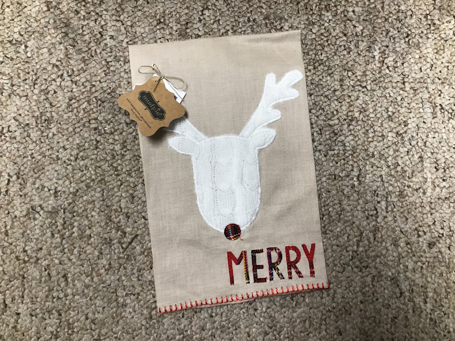 Reindeer Cable Knit Towel