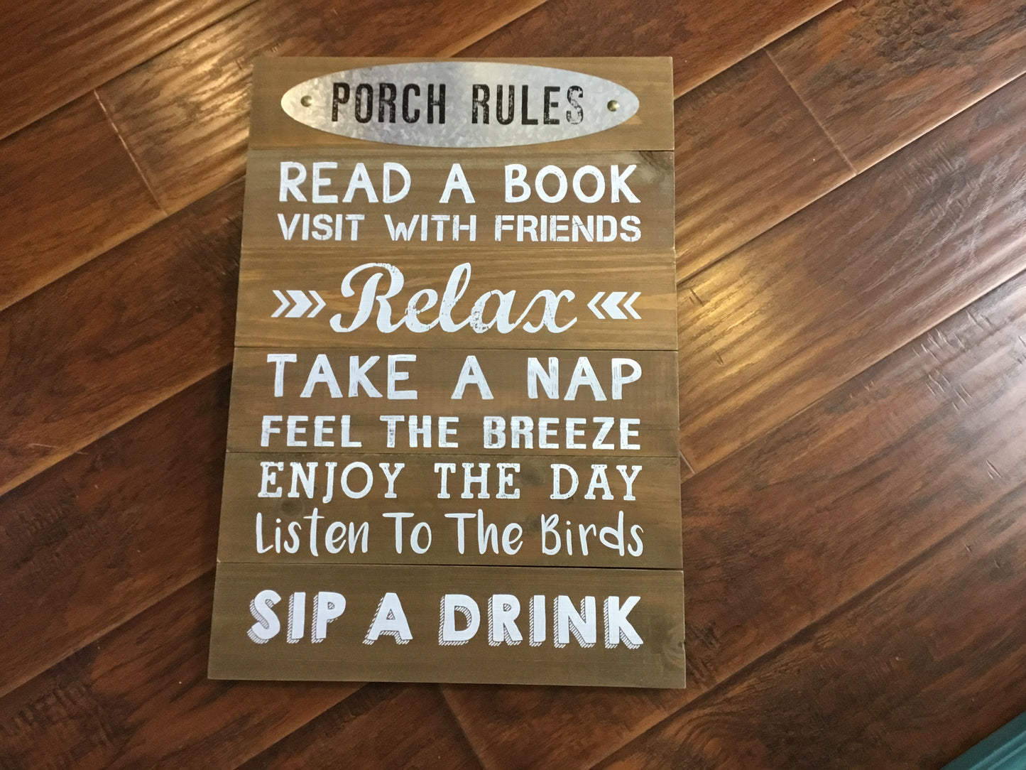 Porch Rules Wooden Sign