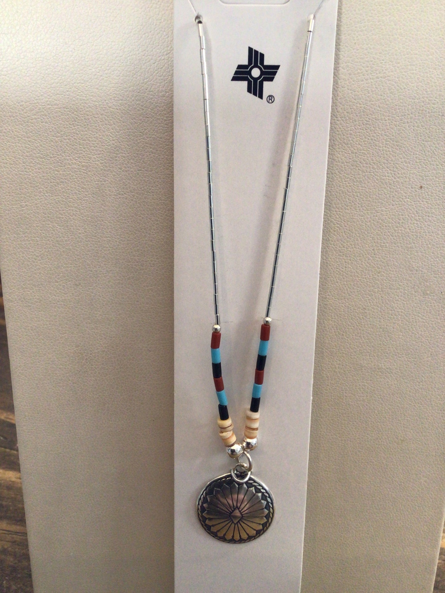 SS Small Beaded Concho Necklace