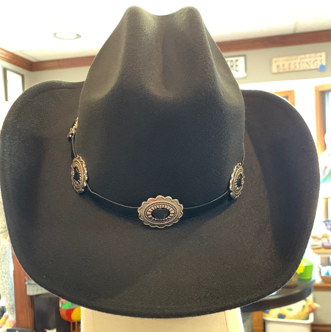 Velvet Western Hat w/ Concho Band