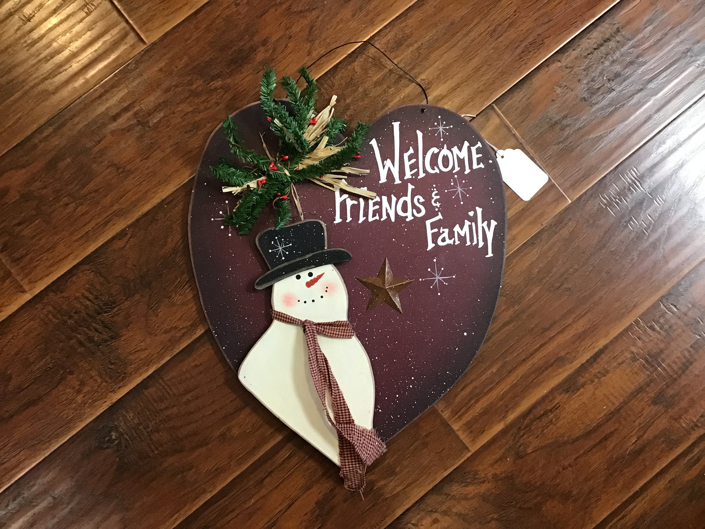 Welcome Friends & Family Snowman Sign