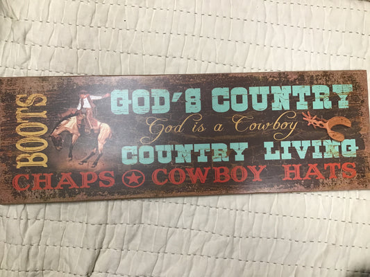 God’s Country Sign