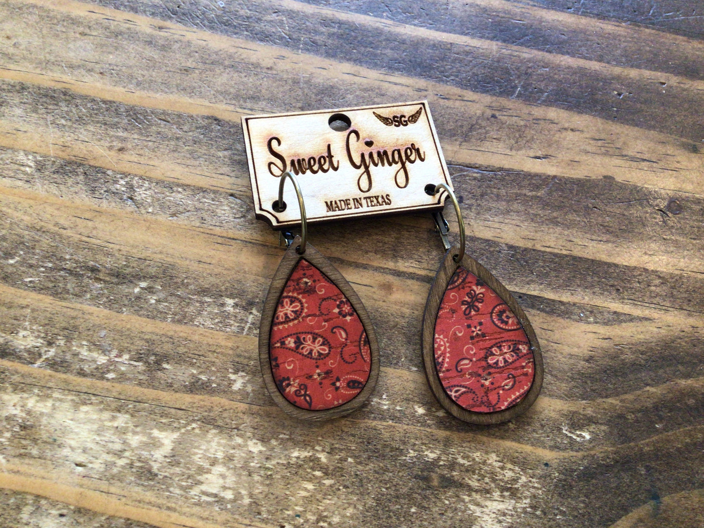 Sweet Ginger Small Teardrop Earrings