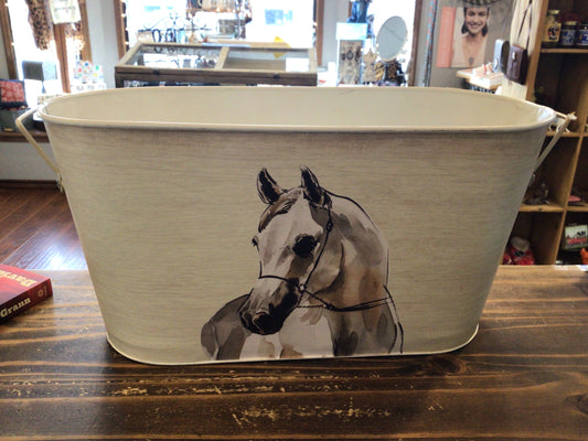 White Horse Metal Bucket
