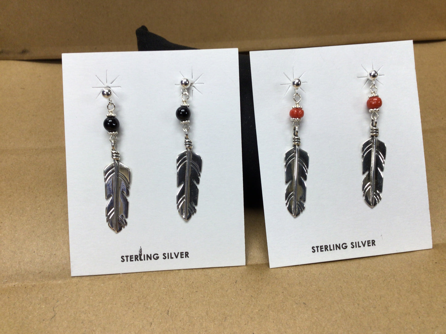 SS Large Feather Dangle ER