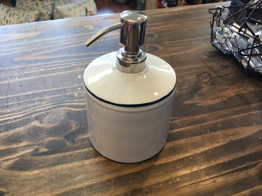 White Enamel Soap Dispenser