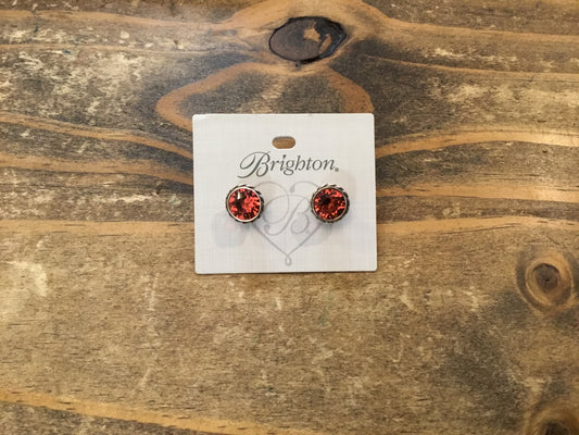 Pink Iris Stud Earring
