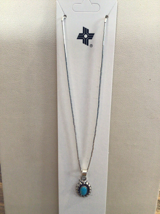 SS Small Turquoise Pendant Necklace