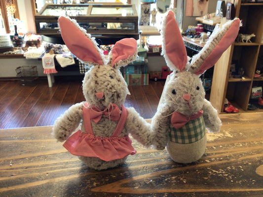 Beige Dressed Bunnies Ornament
