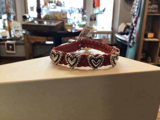 3/8 Dark Henna Roped Heart Braided Bracelet