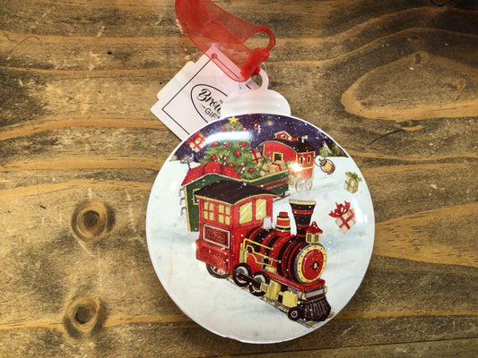 Toy Train Glass Ornament