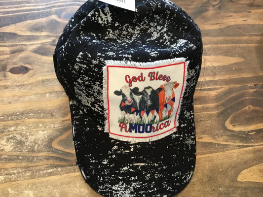 God Bless A-Moo-Rica Baseball Hat