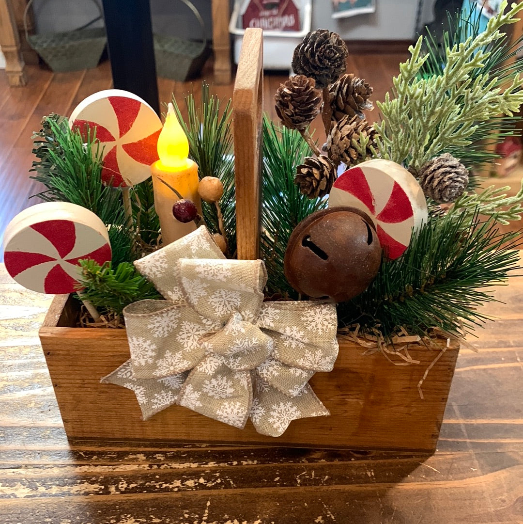 Christmas Display Wooden Candle Holder