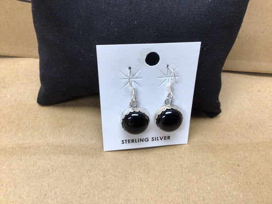 SS Black Stone Dangle ER