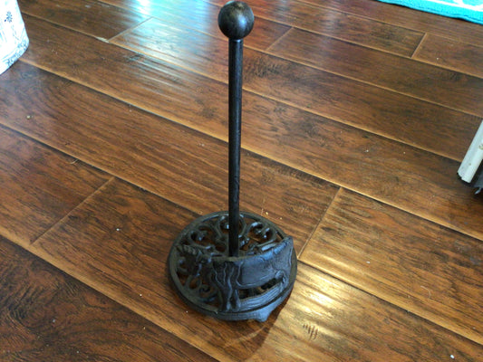 Cast Iron Cow Paper Towel Holder