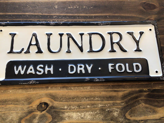 Metal Wash/Dry Fold Laundry Sign