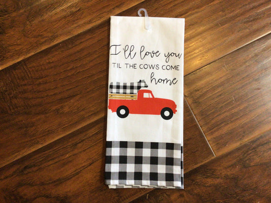 Till The Cows Tea Towel