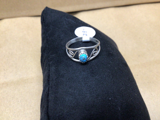 SS Single Turquoise Stone Ring