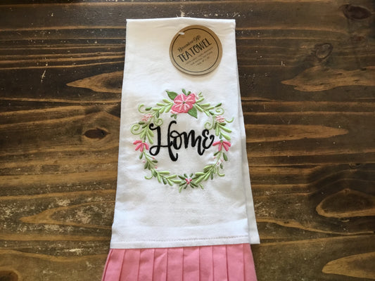 Home Embroidered Tea Towel