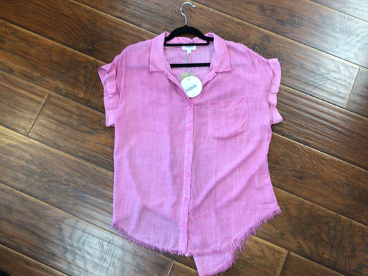 Hot Pink Button Up Top