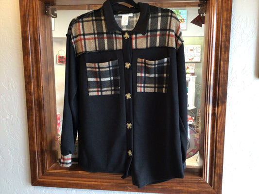 Black Plaid Top Jacket