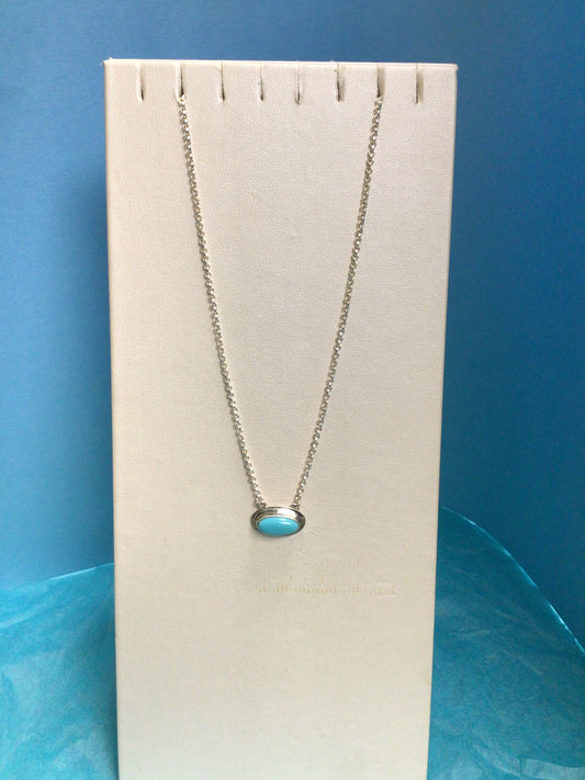 SS Turquoise Pendant Necklace