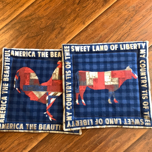 Large USA Farm Animal Pot Holder
