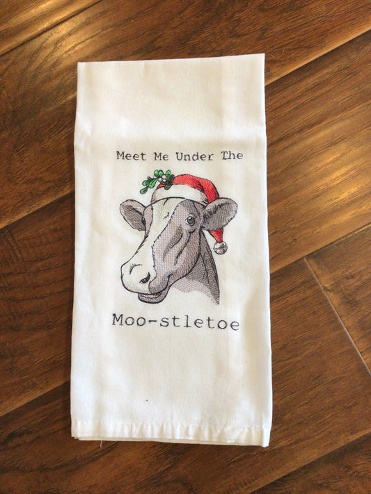 Under The Moo-stletoe Hand Towel
