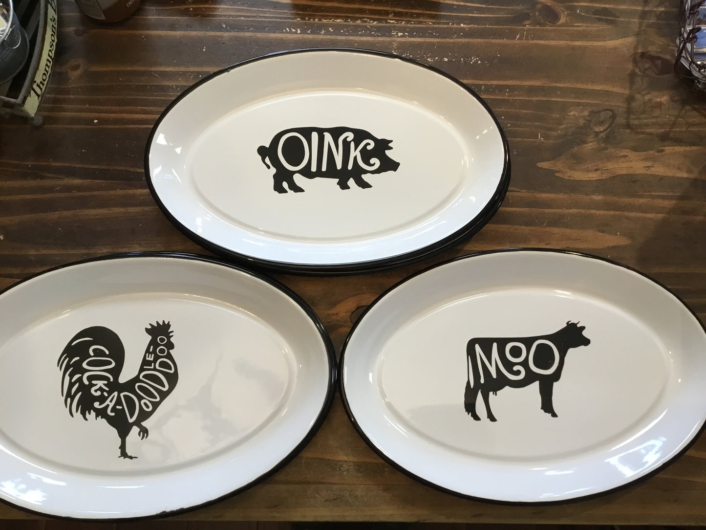 White Animal Enamel Tray