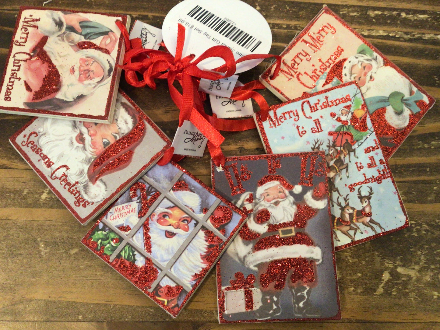 Retro Santa Gift Tag Set